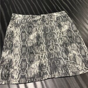 Zara Gray Snake Print Mini Skirt